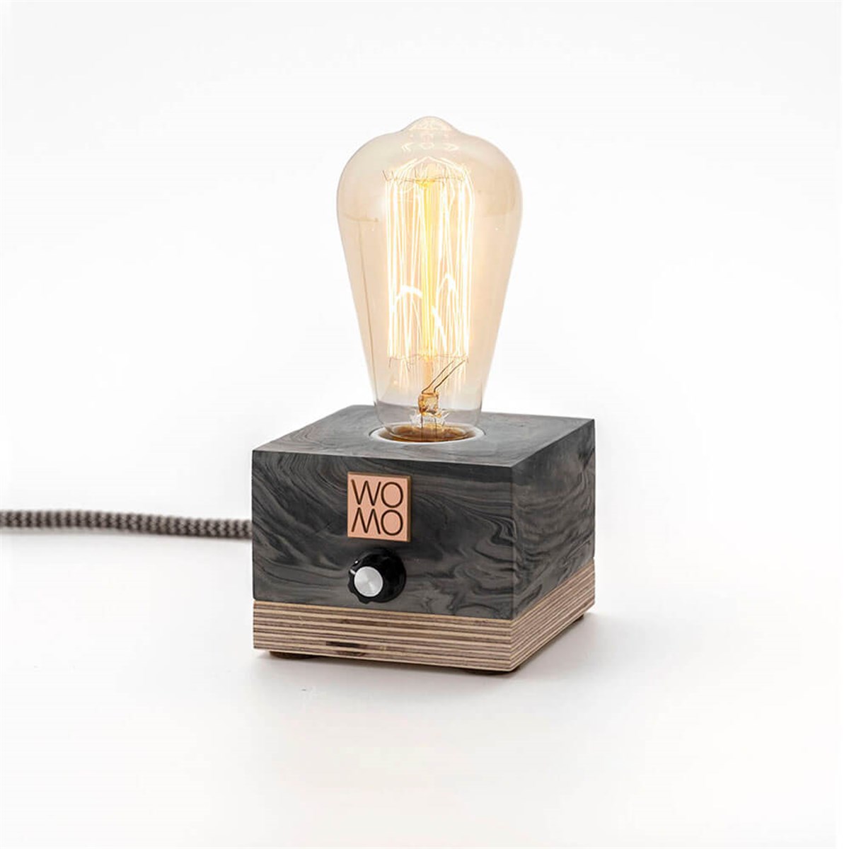 Dimmable Edison Wood sold Lamp With Hydro Dipping, Modern Retro Table Lamp, Marble Edison Lamp